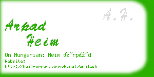 arpad heim business card